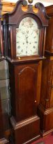 Alexander Millar of Montrose - an early 19th century oak longcase clock, having a 12" painted arched