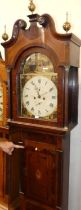 James Blair of Kilwinning - an early 19th century mahogany and inlaid longcase clock, having 14"