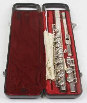 A Yamaha student's flute, cased