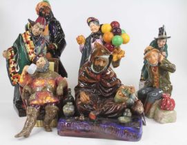 A collection of seven Royal Doulton figures to include the Potter, Falstaff, Old William, and the