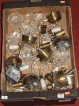 A collection of cut glass wall sconces