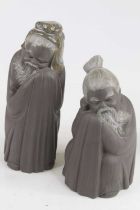 Two Lladro grey porcelain figures of gentlemen, largest h.21cm Both appear in good condition with no