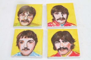 Margaret Booth (20th century) - four head and shoulders portraits of The Beatles, oil on canvas,