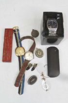 Miscellaneous items to include wristwatches, vintage glasses, Temperance medallion etc