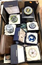 A collection of 20th century art glass paperweights, to include examples by Caithness