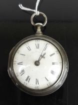 M. Bedell of London - a George III silver pair cased gent's pocket watch, having plain outer case,