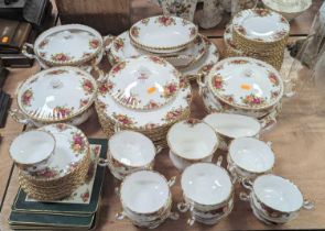 A collection of Royal Albert Old Country Roses pattern tablewares, to include tureens, meat