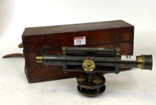 A 19th century J&W Archbutt of London theodolite, the tube with rack and pinion action and bubble