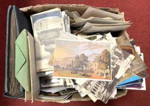 A collection of mainly 20th century postcards, to include topographical views and portrait examples