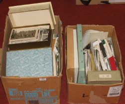 Two boxes of vintage postcards, mainly topographical