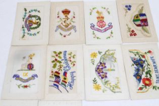 A collection of WWI silk postcards