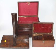 A 19th century rosewood twin compartment tea caddy, w.20cm; together with a 19th century mahogany