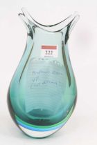 A Murano green glass vase, h.24.5cm