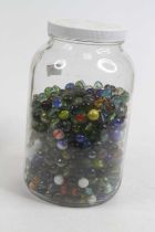 A collection of glass marbles