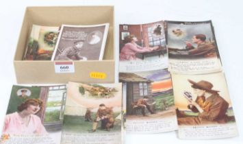 A collection of vintage postcards, to include poetry examples