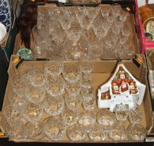 Two boxes of crystal glassware, to include Stuart 4x 12cm, 6x tumblers 10cm, 6x small glasses 8cm,