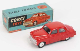 Corgi Toys, 203M Vauxhall Velox saloon, red body with silver detailed grille, flat spun hubs with