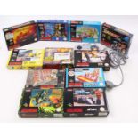 11 Super Nintendo Entertainment System boxed games to include Super Mario Kart, Starwing, Outlander,