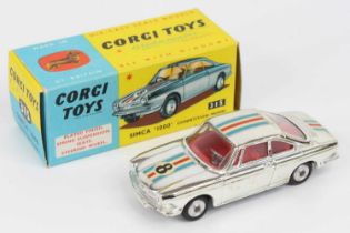 Corgi Toys No. 315 Simca 1000 Competition Model, comprising of chrome body with red interior and