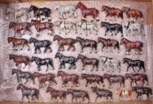 Britains & Others Farm - Large collection of Vintage lead Farm and working Horses