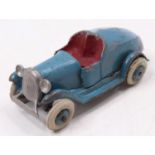 A Taylor & Barrett No. 115 pre-war lead sports car, comprising of blue body with red seats, matching