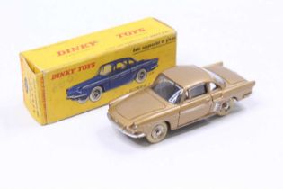 French Dinky Toys 543 Renault Floride comprising a gold body with spun hubs, silver detailing, white