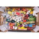 One tray containing a quantity of mixed play worn Matchbox, Dinky Toy, and similar diecast