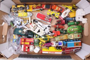 One tray containing a quantity of mixed play worn Matchbox, Dinky Toy, and similar diecast