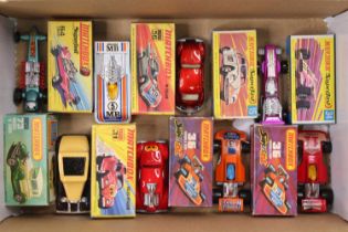 A collection of 8 various boxed Matchbox Superfast diecast vehicles to include No. 36 Formula