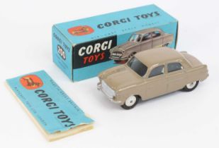 Corgi Toys No. 200 Ford Consul saloon, comprising tan body with spun hubs and silver detailed