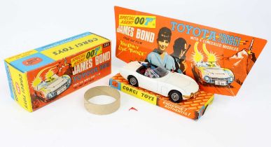 Corgi Toys No. 336 James Bond's Toyota 2000 GT comprising of white body with black interior, with
