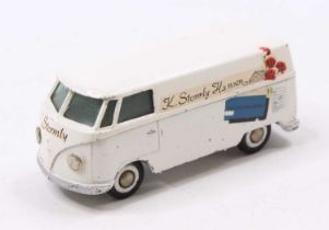 A Tekno No. 405 Volkswagen panel van, comprising of a white body with K. Stormly Hansen livery