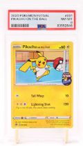 A PSA Graded 2020 Pokemon Futsal "Pikachu on the Ball" number 001/005 graded NM-MT 8 (PSA 83552546)