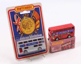 Matchbox Lesney Superfast boxed group of two to include; No.17 The Londoner, in Red Body together