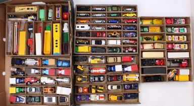 One tray containing a quantity of Matchbox and Hotwheels diecast vehicles to include a Matchbox