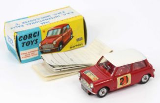 Corgi Toys, No.333 BMC Mini Cooper S "RAC International Sun Rally", red body and interior, white