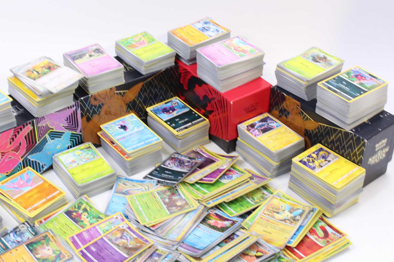 Five Pokemon Elite Trainer Boxes containing a large quantity of holographic, reverse and non-holo - Image 3 of 5