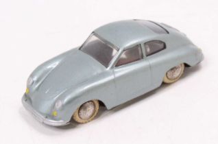 A Tekno of Denmark No. 803 Porsche 356 comprising metallic light silver body with chrome hubs