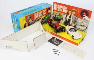 Corgi Toys gift set No. 40 The Avengers, comprising of red vintage Bentley and a white Lotus Elan