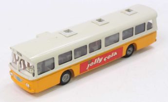 Tekno 1/43 No. 751 Scania CR-76 coach bus in orange and cream body with driver figure (loose) (VG)