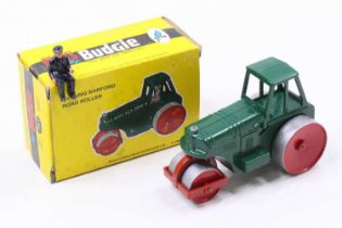 A Die-Cast Models By Budgie Aveling Baford Road Roller 701 In Green Body, Housed in Original Box