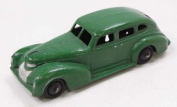 A Dinky Toys loose model of a 39E Chrysler Royal Sedan, green body with black hubs (VG)