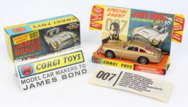 Corgi Toys No. 261 James Bond Aston Martin DB5, rare toffee gold example, complete with driver and