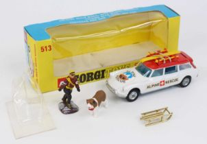 Corgi Toys, 513 Citroen Safari "Alpine Rescue", comprising white body with red roof and rear boot,