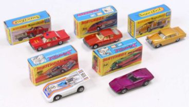 Matchbox Lesney Superfast boxed group of Four models to include; No.46 Mercedes,No. 51 Citroen, No.