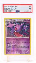 A PSA Graded 2015 Pokemon X and Y Breakthrough "Gengar" in reverse foil number 60/162 graded NM 7 (