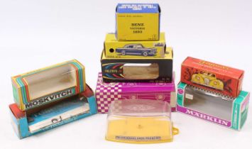 One tray containing a quantity of mixed continental diecast empty boxes and packaging, to include