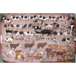 One tray containing a quantity of 70+ various Britains and other farming lead hollow cast miniatures