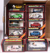 A collection of ten various boxed Scalextric slot racing cars to include No.C291 Mad Hatter Banger