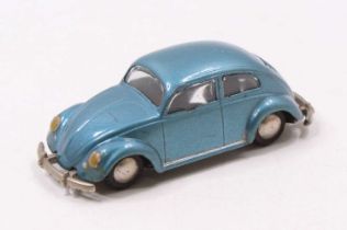 Tekno No.819 Volkswagen Beetle comprising of metallic blue body with spun hubs and clear glazing